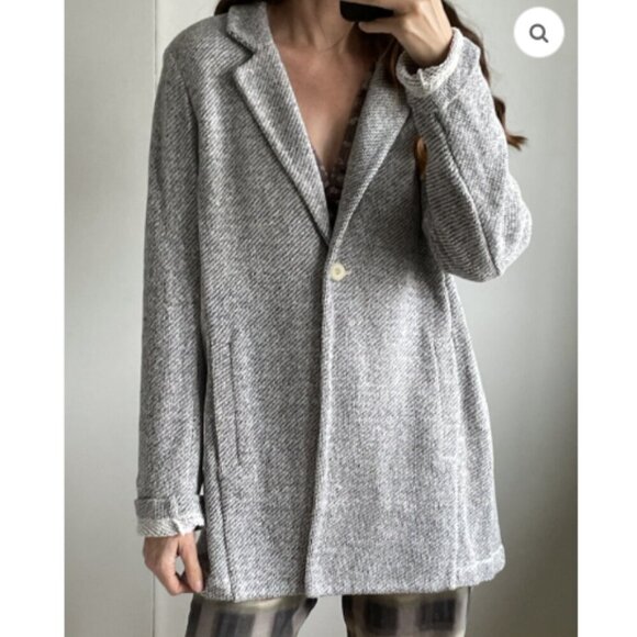 Eileen Fisher Organic Cotton Textured Oversize Blazer Coat - Picture 1 of 10